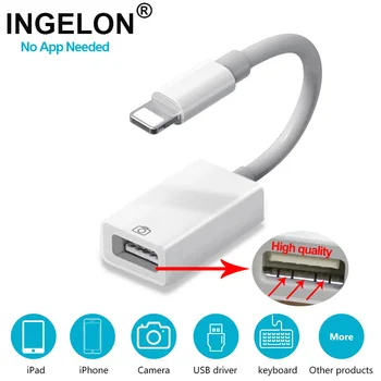 

INGELON OTG cable data converter for iPhone iPad camera earphones converter piano MIDI For iPhone 7 8 iOS 13 adapter