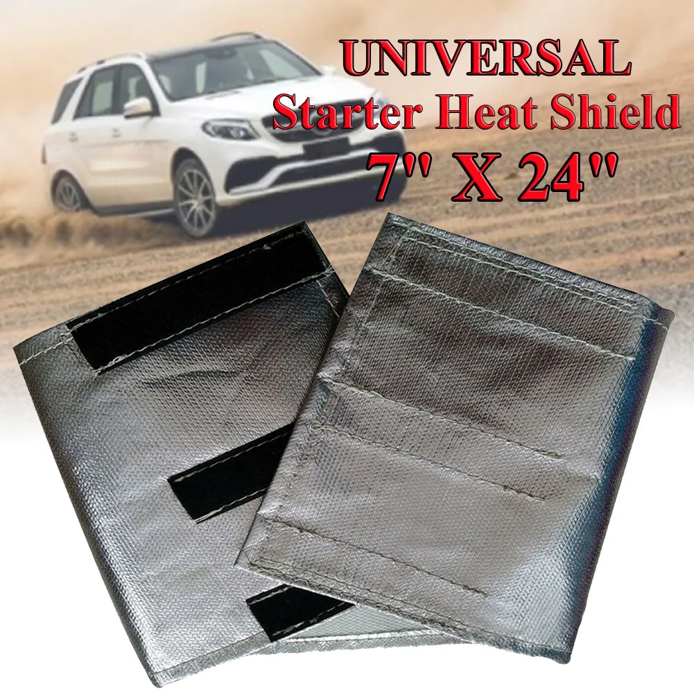 

Universal Starter Heat Shield 18 x 60cm Wrap Self Attaching Metallic Heat Shield Insulated Wire Hose Cover Wrap Loom Tube