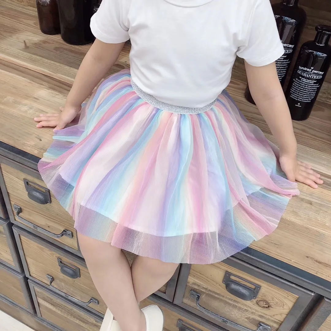 Toddler Girls Skirts for Kids 2019 Summer Rainbow Tutu Baby Children's Clothing Girl |
