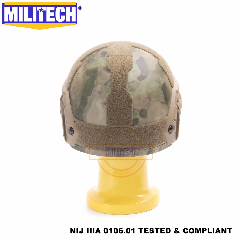 MILITECH Atacs FG Deluxe NIJ IIIA БЫСТРО Пуленепробиваемый Шлем и комплект козырька Дело Лесной Камуфляж баллистический шлем-пуля защитная маска