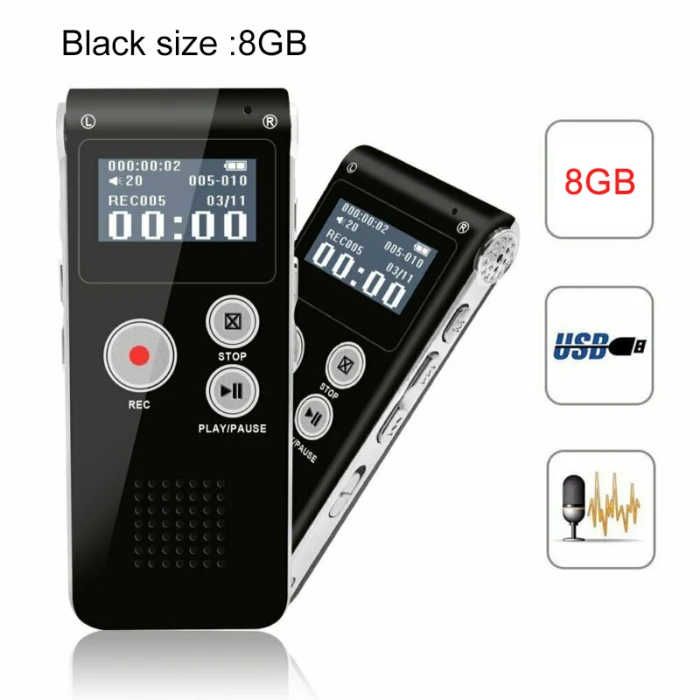 Перезаряжаемый Цифровой диктофон 8G/16G, диктофон, MP3 плеер, запись GK99