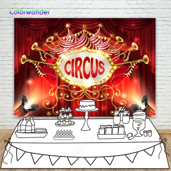 

Circus tent stage Backdrop newborn children baby shower birthday party Photo Background Background Photo Studio