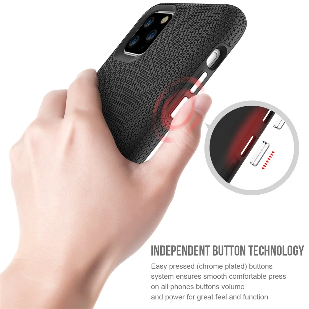 Бронированный чехол для телефона для iPhone 11 Pro Max Гибридный удар прочный мягкий ТПУ и Жесткий ПК Противоударный защитный чехол
