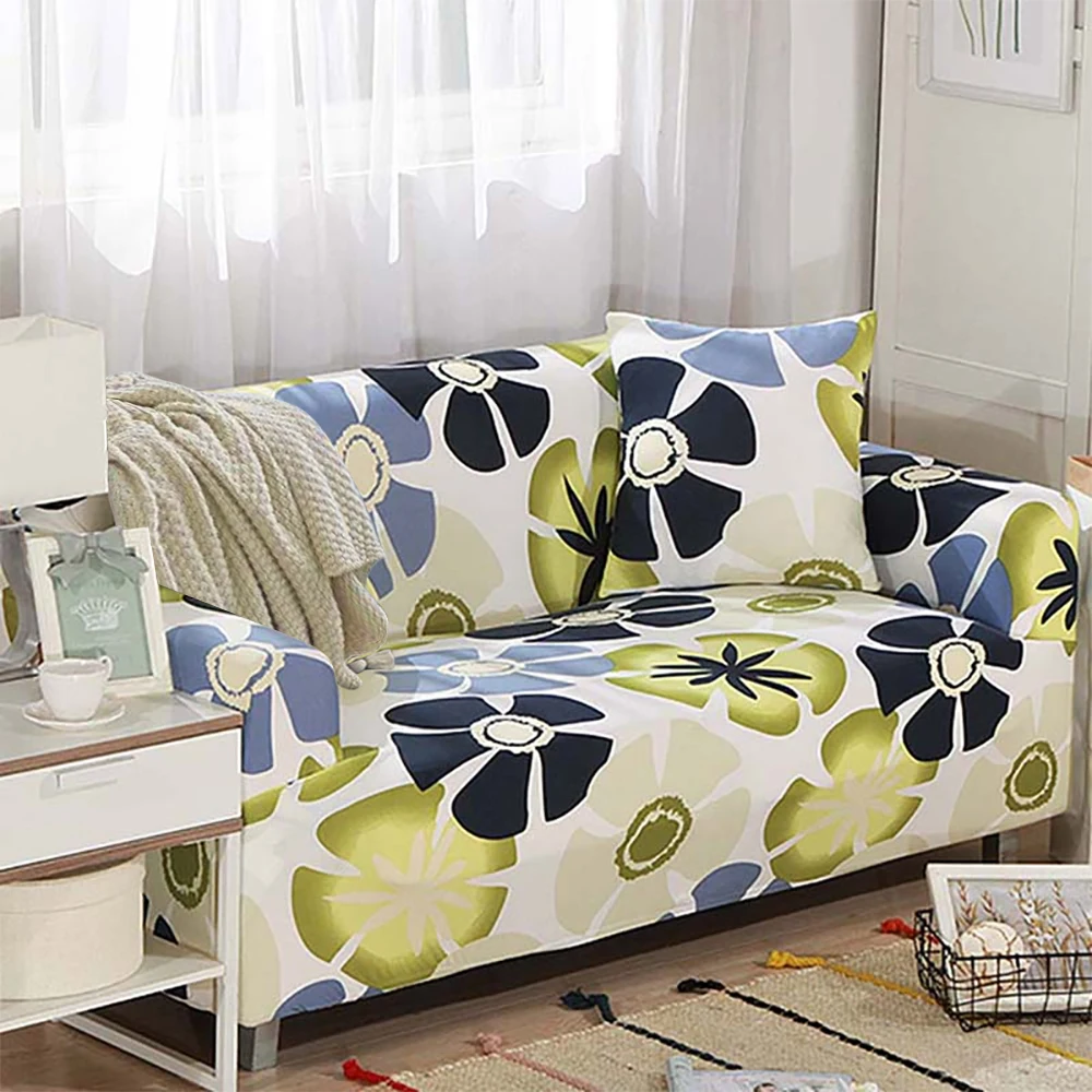 

5 colors Printed Stretch Sofa Cover Slipcover Four Season Furniture Protector Polyester Loveseat Couch Cover 1/2/3-seater
