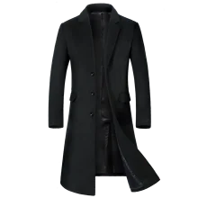 Длинная куртка ниже колена, зимнее мужское шерстяное пальто, Мужское пальто ветровка, мужские пальто, шерстяное пальто для мужчин, длинное Мужское пальто