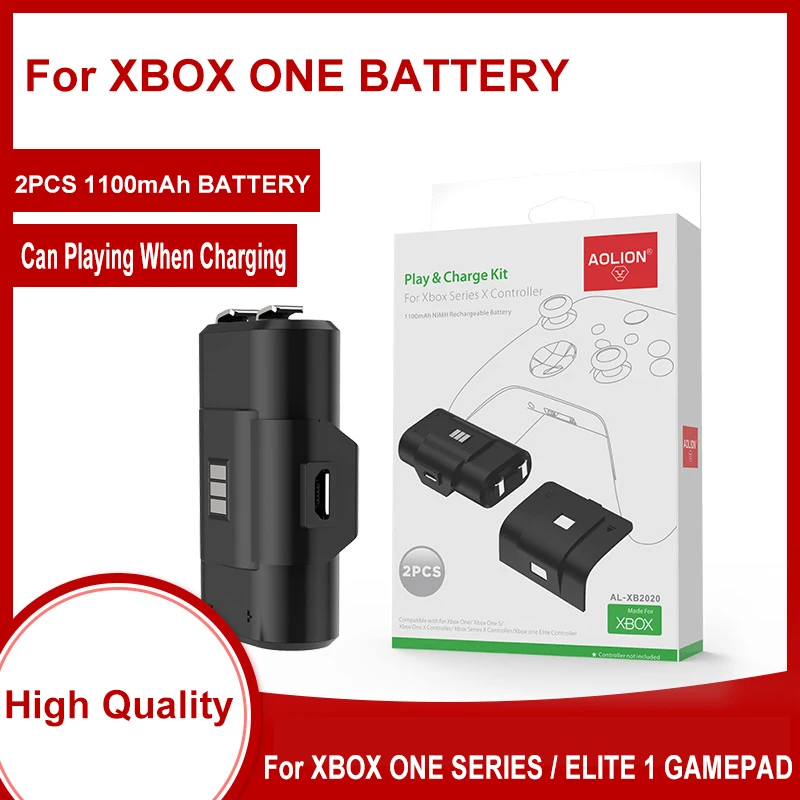 Caricabatterie Usb Di Ricambio Per Batteria Xbox One Da 2 Pezzi 1100Mah Per Xbox One / Xbox One S/Xbox One X/Xbox Series X/S Elite Gamepad