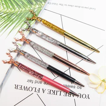 

The new elk glitter pen into the oil pen metal ballpoint pen gift pen custom rotation ballpoint pen can print logo