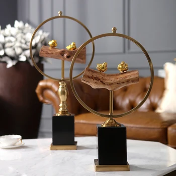 

HOME ROOM DECORATION TWO GOLDEN BIRDS STANDING ON A TREE TRUNK SCULPTURE ORNAMENT WEDDING DECORATION BLACK MARBLE STATUE GIFTS