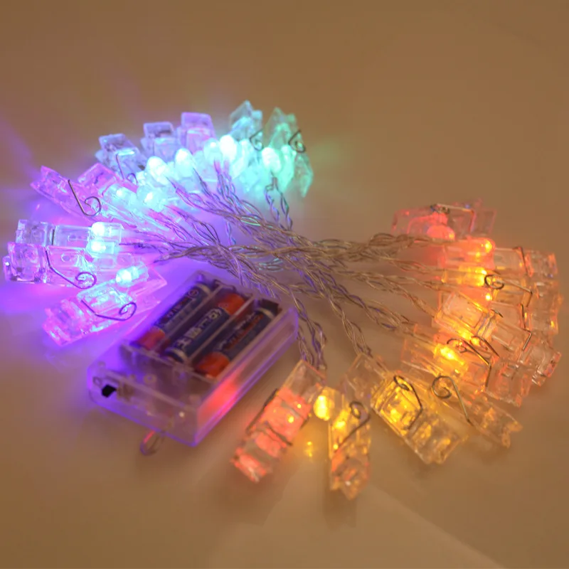 

Cross Border Electricity Supplier Hot Models INS Decoration Photo LED Clip Lighting Chain Anchor Room Ornamental Festoon Lamp di