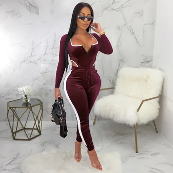 

Tracksuit Bodysuit Jumpsuits for Women 2019 Bodysuit European Style Jumpsuit Woman Long Sleeve Overalls