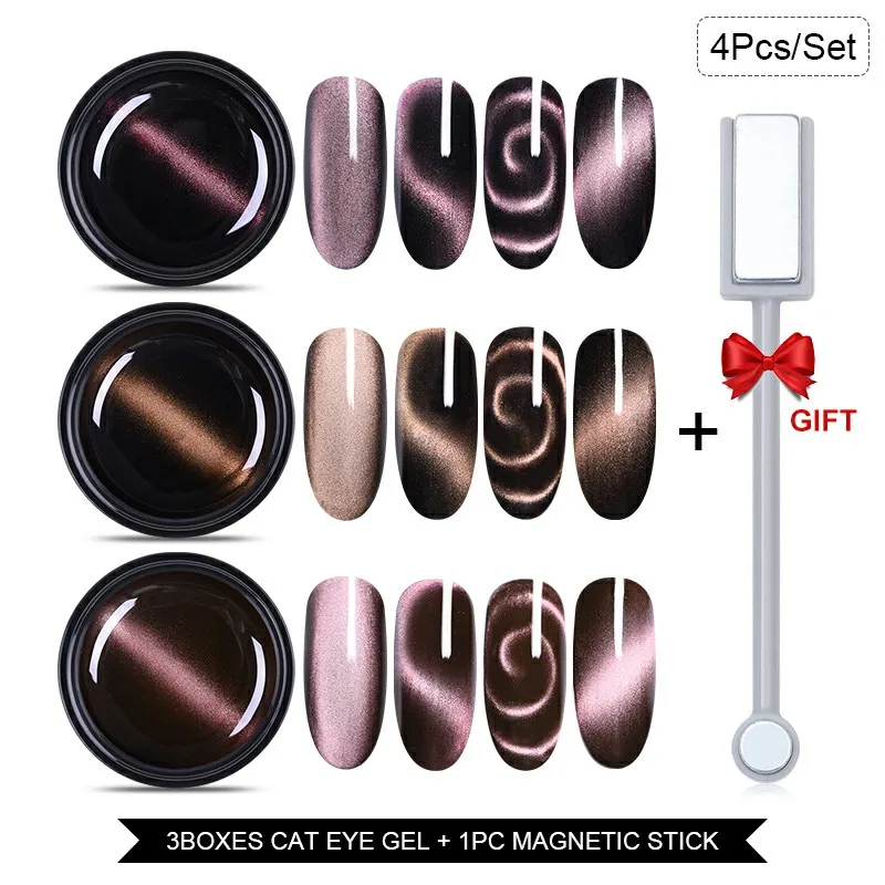 Set 21 PICT вы 4 шт./компл. косметика парфюмерия диспенсер 5 мл 5D солнцезащитные очки "кошачий глаз"-моментальный эффект! УФ гель светодиодный звездное небо нефрит Эффект Био-Гели Soak Off УФ гель-магнитные лазерные ногтей гель лак для Лаки дизайн - Цвет: Set 21