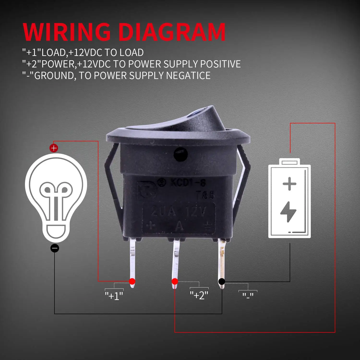 DAIERTEK Round Rocker Switch Housing 20MM 12V LED On Off Dash Panel ...