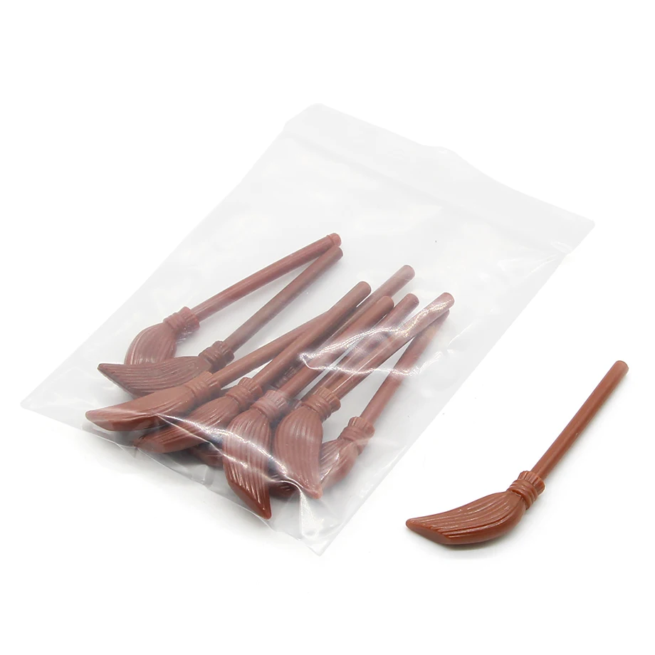 10pcs Broom Тыква маска фигурка для Хэллоуина Рождественская шляпа часть MOC забавное оружие аксессуары модель SWAT строительные блоки кирпичные наборы игрушки - Цвет: 10pcs Broom