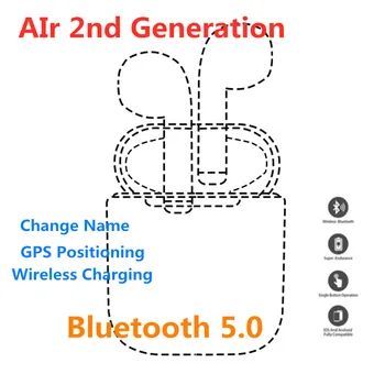 

5pcs Smart Sensor H1 Chip Bluetooth Headsets Air 2nd Rename Earbuds Wireless Earphone Headphones in ear Wireless Sport Headsets