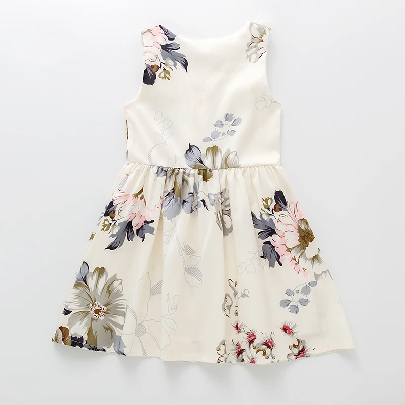 Kids Clothing Toddler Girls Floral Print Button Front A-line Dress Girls Dresses