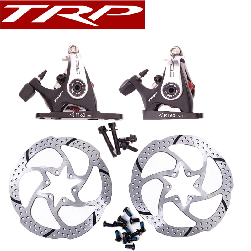 Pair 160 160 rotors TRP Spyre плоский Механический Двойной Боковой привод дорожный дисковый тормозной суппорт SPYRE передний задний 160 мм, w/or w/o ротор - Цвет: Pair 160 160 rotors