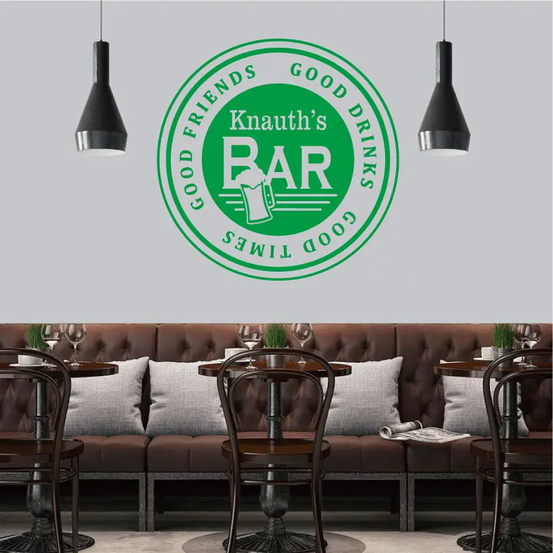 Customizable name pub wall sticker men cave party bar shop sign counter window showcase door decoration vinyl decals men gift 3