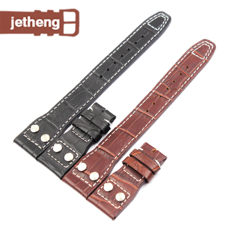 Leather watch band Suitable For IWC big pilot Portugal 7 series 22MM male leather watch strap Watchband-Accessories