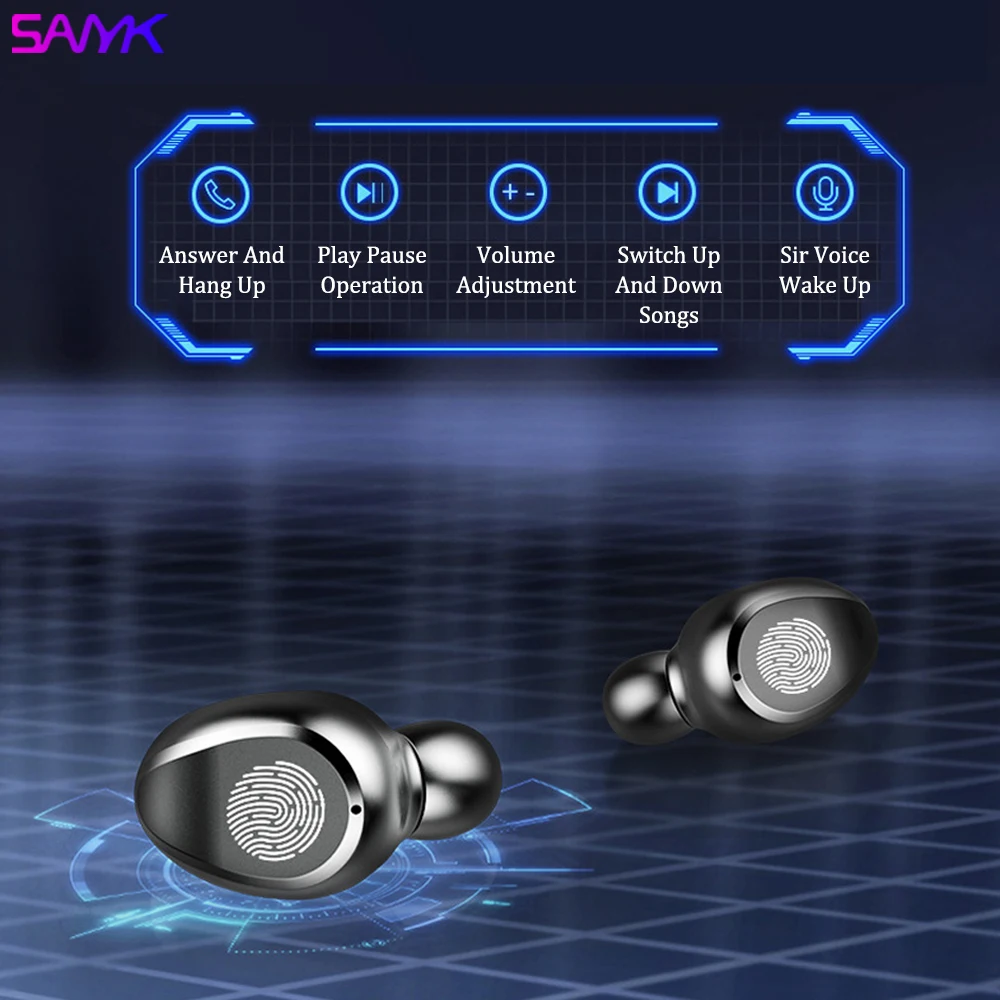 Bluetooth наушники SANYK F9 с цифровым дисплеем сенсорная гарнитура водонепроницаемые