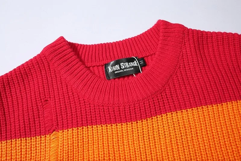 Новинка, Радужный семицветный свитер с вышивкой, пять звезд, розовый, мужской свитер, пуловер, большой размер, хип-хоп, зимние свитера, пуловер для любовников, Топ