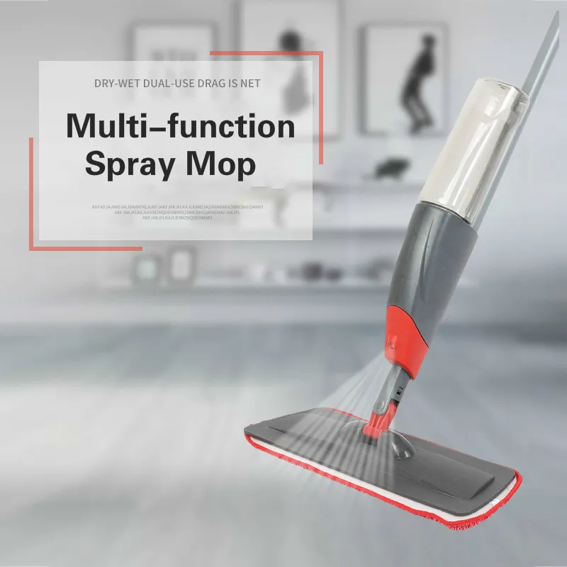 3 In 1 Spray Flat Mop With Reusable Microfiber Pads Spin For Wood Tiles Floor Cleaning Folding Tool | Дом и сад