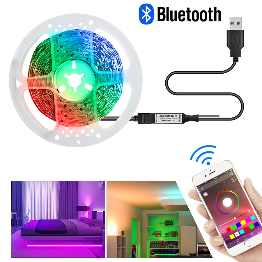 5 м Bluetooth светодиодный ленточный светильник в USB умный многоцветный ТВ ПОДСВЕТКА