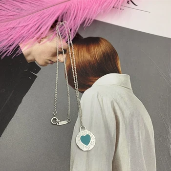 

1:1 925 sterling silver hot-selling fashion circle heart-shaped necklace, high-quality woman jewelry Valentine's Day gift