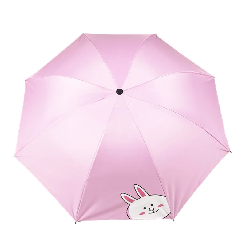 

Cony Rabbit Students Creative Umbrella Vinyl Parasol Sun-resistant Foldable Rain Or Shine Dual Purpose Umbrella New Style Hipste