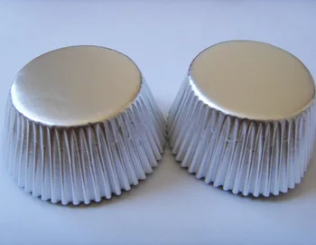 

50pcs Gold/Silver/Red/Blue/Black/Rose Foil Paper Cupcake Liners Pure Color baking muffin Cup cake Wrappers case