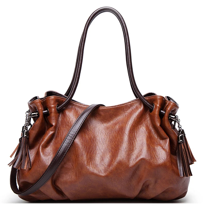 

Women's Vintage Shoulder Bag 2020 new Sheep pattern Large-capacityshoulderHandbag softskin Wild Tide models purses and handbags