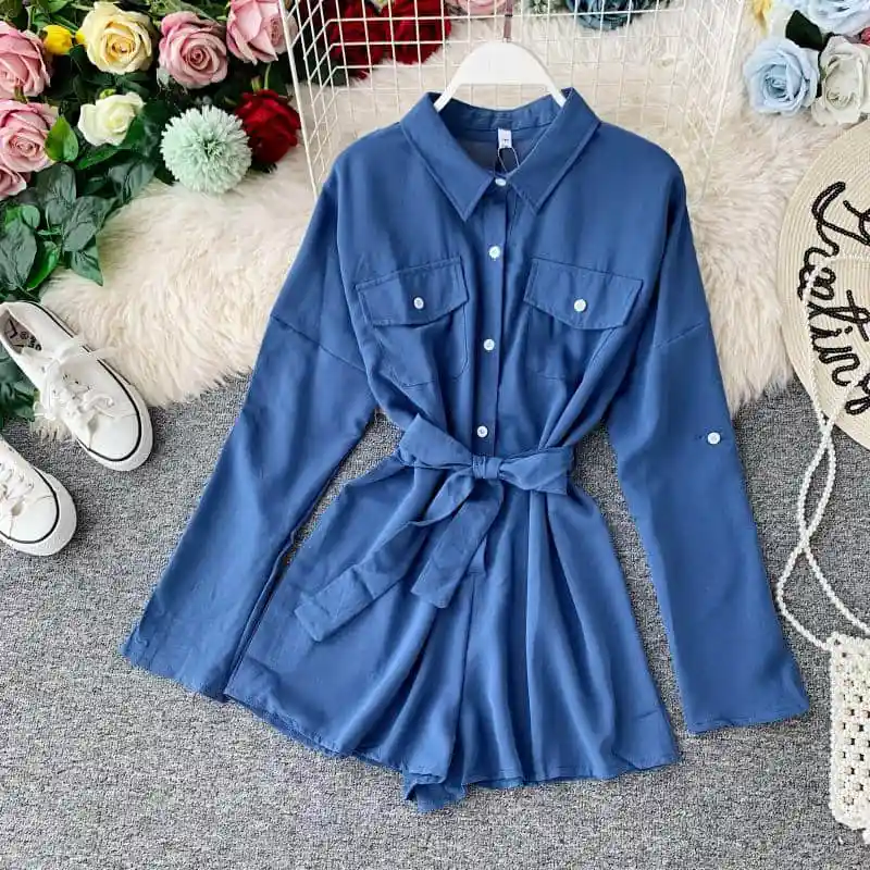 Summer Fashion Women Rompers Long Sleeve Chiffon Slim Shorts Playsuits Female Bodycon Jumpsuit Girls Bodysuits Overalls new