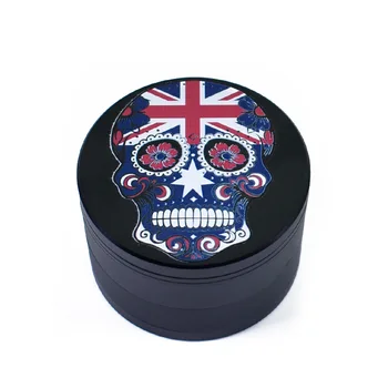 

New 4-layer Skull pattern Aluminum Herb Tobacco Grinders Smoking Chinese medicine grinder spice grinder Accessories Black