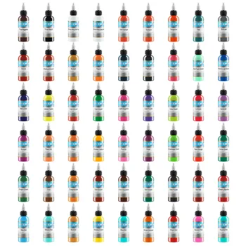 

High Quality tattoo Ink 54 Colors 1 oz 30ml/Bottle inks Pigment Kit for 3D makeup beauty skin body art Permanent makeup