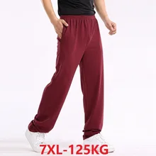 Большие размеры 7XL 8XL мужские дешевые брюки мужские летние Красные эластичные спортивные брюки повседневные домашние 44 46 удобные прямые брюки