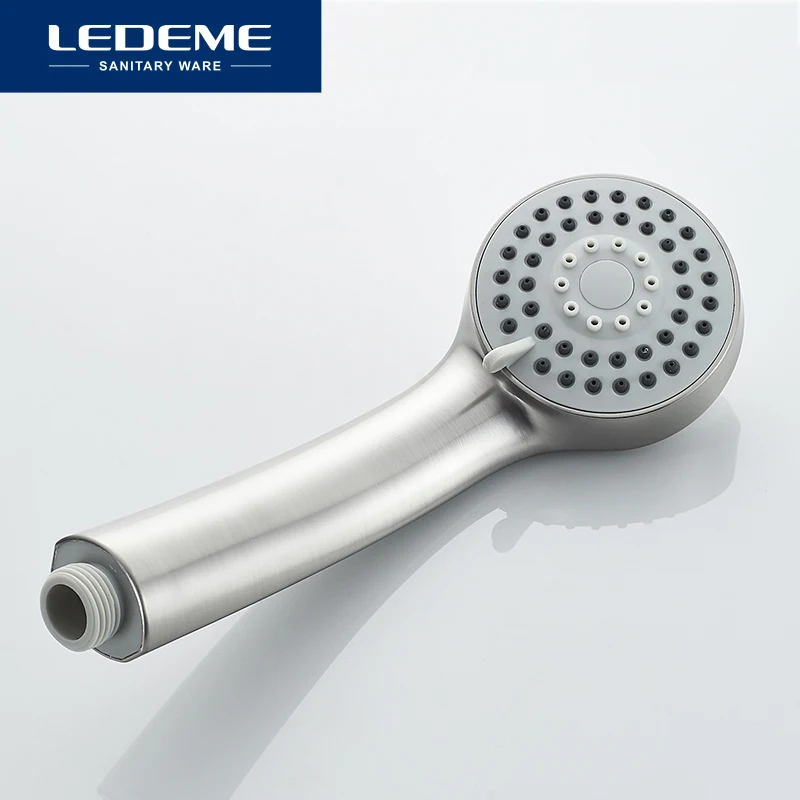 LEDEME Shower Mixers Faucet Brushed Rain Shower Faucets Taps Wall Round Hand Stainless Steel Mixer Tap Set L72402