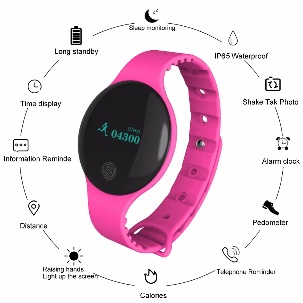 

Bluetooth Women Men Fitness Sports Record Monitoring Smart Wristband Healthy Sleep Monitoring Smart Watch for IOS Android