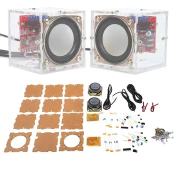 

Mini 3W Speaker Box DIY Kit With Transparent Shell Computer Audio Electronic Components Dropship