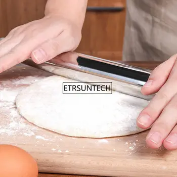 

20pcs/lot 304 Stainless Steel Rolling Pin Fondant Cake Baking Tools Hollow Sliver Non Stick Pizza Cake Roller YT0152