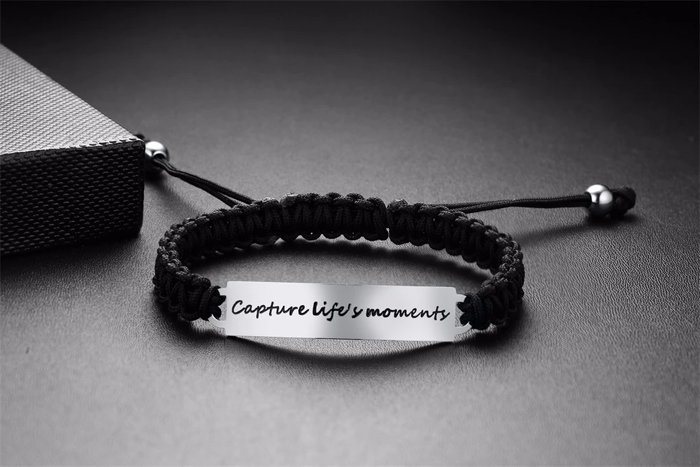 Черный Плетеный вдохновляющий браслет для мужчин унисекс подарки ручной работы бохо шик ювелирные изделия