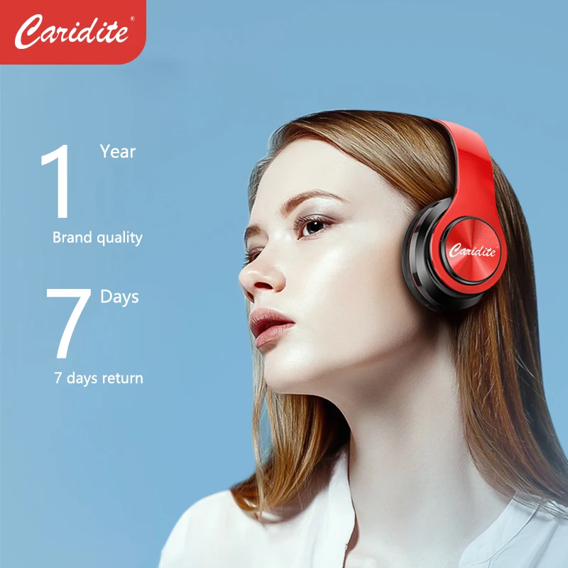 Популярные беспроводные Bluetooth наушники Caridite с повязкой на голову игровые для