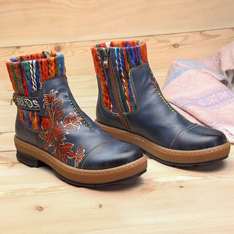 

Genuine Leather Wool Woman Boots