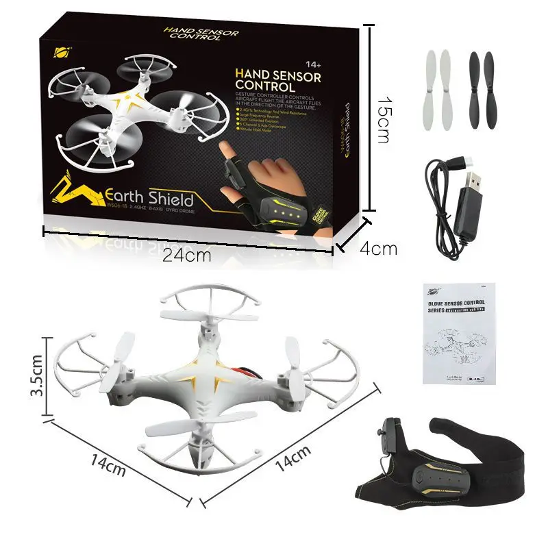 

Gesture Sensing Mini Four Axis UAV Small UAV Start with One Key