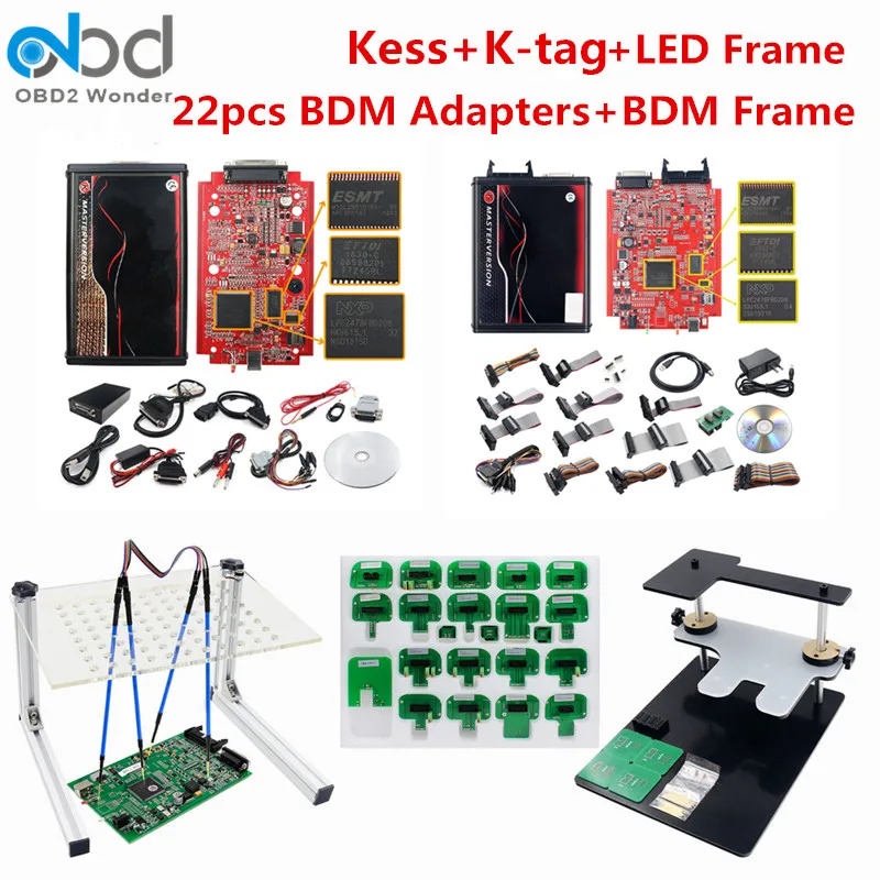 Korlátlan 2,80 Kess Eu Red Ktag V7.020 4 Led 2,25 Sw Online Kess V5.017 K-Tag 7.020 Master Kess 5.017 Obd2 Ecu Programozó