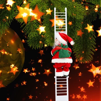 

Electric Santa Claus Climbing Ladder Doll Xmas Decor Kid Gift 2021 Christmas Decorations For Home Merry Christmas Ornament