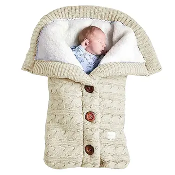

Baby Swaddle Wrap Warm Wool Crochet Knitted Newborn Infant Sleeping Bag Baby Swaddling Blanket Baby Sleep Bags