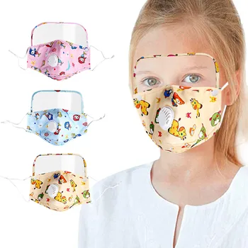 

Mascarar Face Masks Kids Cartoon Washable Reusable Face Mask With Filter And Detachable Eye Shield Mask Masque Mondkapjes 2020