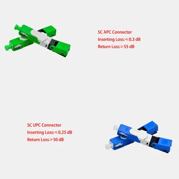 

50 Pieces SC UPC/ACP Fiber Connector High Qulaity SM Single Mode Simplex FTTH Fast Connector