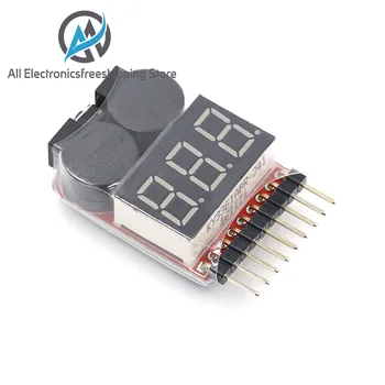 

for 1-8S Lipo/Li-ion/Fe Battery Voltage 2IN1 Tester Low Voltage Buzzer Alarm