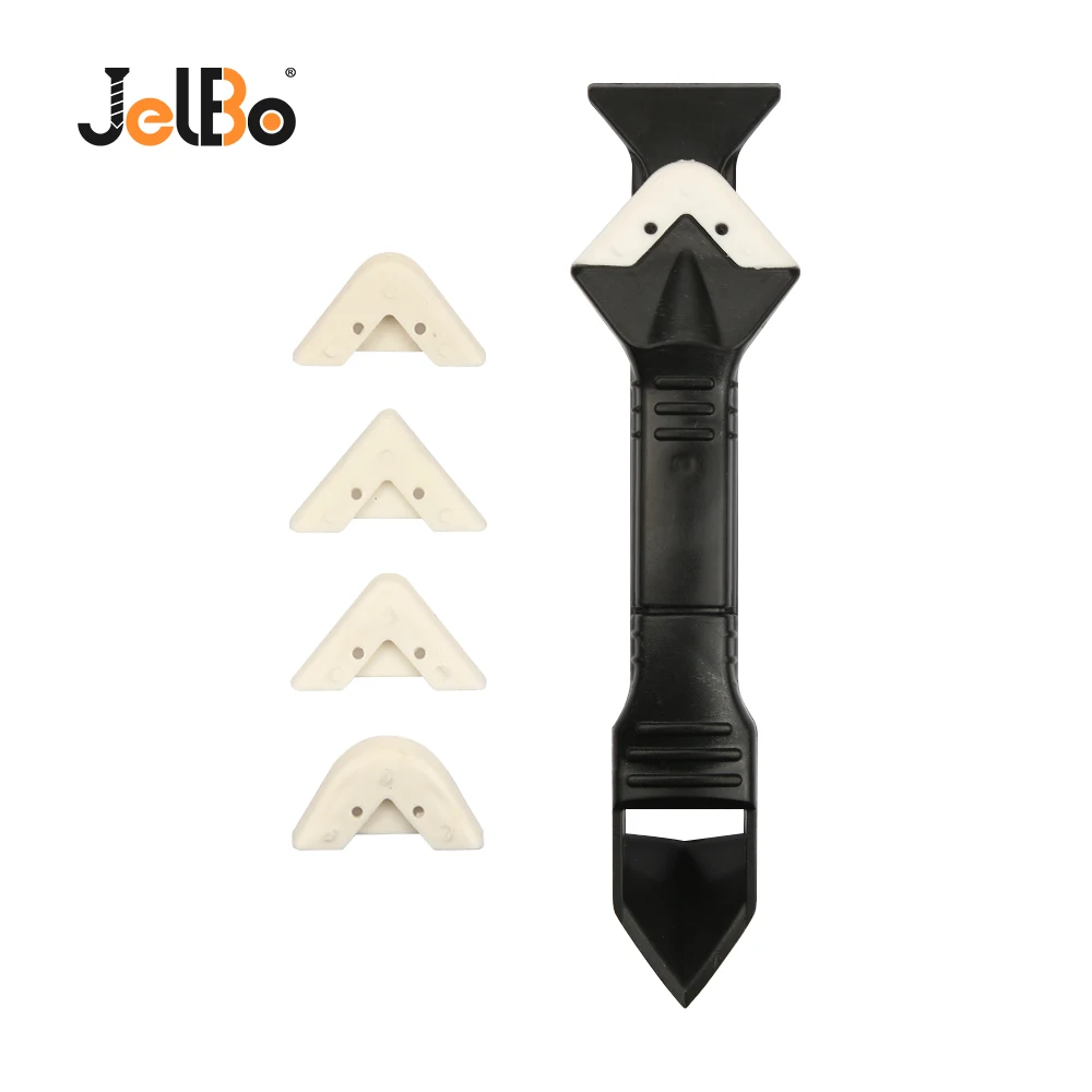 JelBo Silicone Scraper Caulking Grouting Hand Tool 3 in 1 Kitchen window cleaner scrapers set for Finishing Grout Floor Cleaning