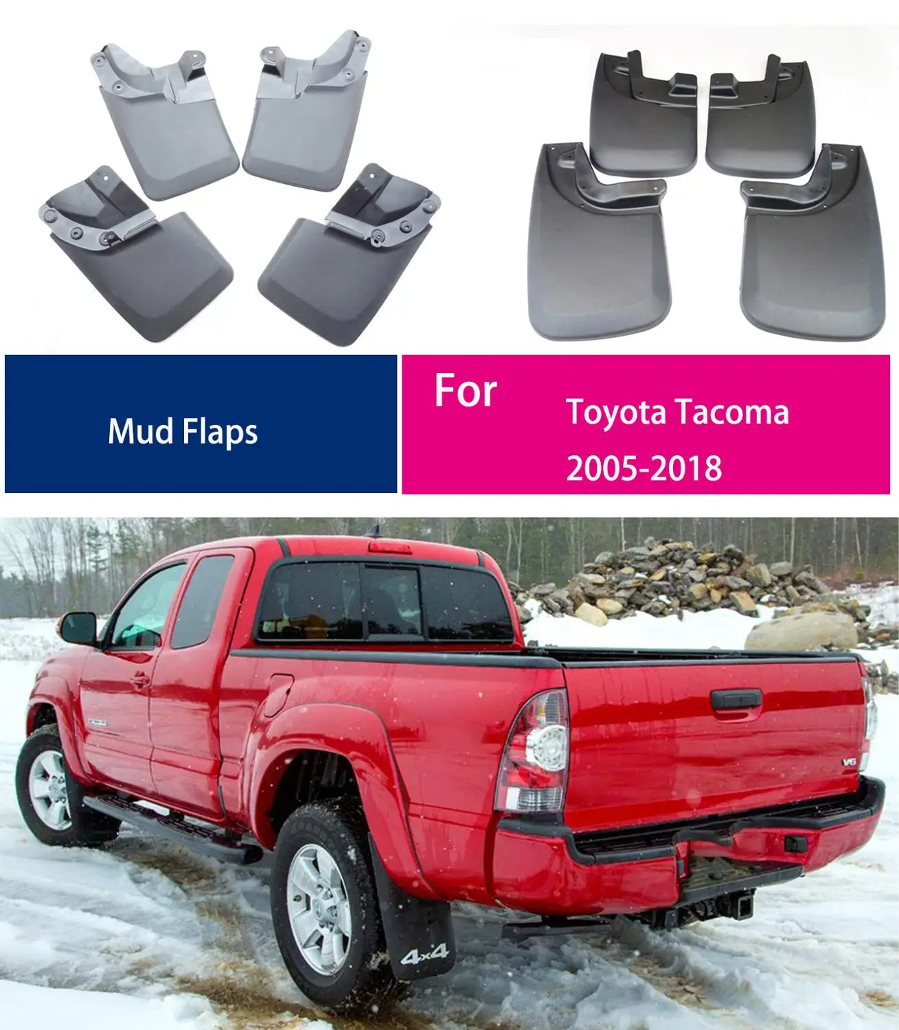 

For TOYOTA tacoma 2005-2018 mud guards car Mud Flaps Fender splash guard tacoma mudguards Tacoma mud flap 4PCS